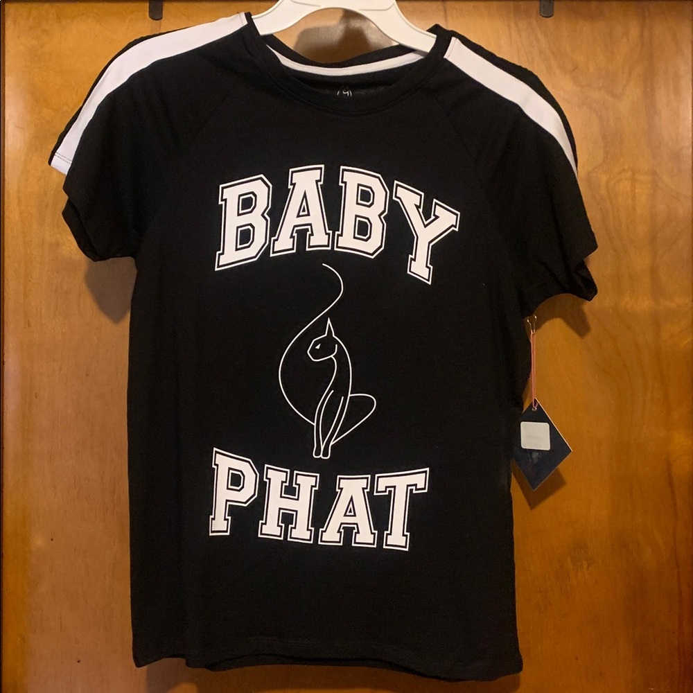 NWT Baby Phat Size L Black/White Logo Top